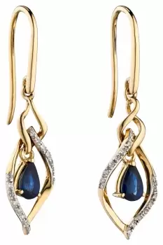 Elements Gold GE2274L 9k Yellow Gold Sapphire And Marquise Jewellery