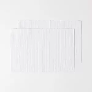 Cotton Plain White Pack of 2 Placemats - Homescapes