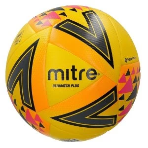 Mitre Ultimatch Plus Match Ball Yellow Size 4