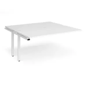 Bench Desk Add On Rectangular Desk 1600mm With Sliding Tops White Tops With White Frames 1600mm Depth Adapt