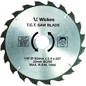 Wickes 20 Teeth Medium Cut Circular Saw Blade 185 x 30mm