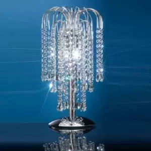 Onli Pioggia 2 Light Glass Table Lamp, Chrome