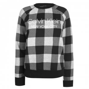 Calvin Klein Check Sweatshirt - CHECK GREY HTHR