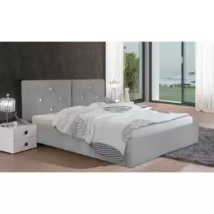 Envisage Trade - Cubana Upholstered Beds - Plush Velvet, King Size Frame, Silver - Silver