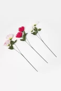 Artificial Chrysanthemum Single Stem Set of 3