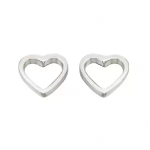 Beginnings Sterling Silver A355 Tiny Open Heart Stud Earrings