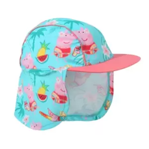 Peppa Pig Girls Tropical Sun Hat (2-3 Years) (Sky Blue/Pink)