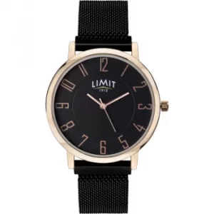 Mens Limit Rose Gold Plated Magnetic Mesh Bracelet Watch