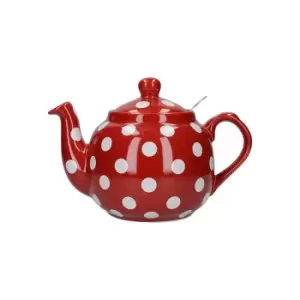 London Pottery - Farmhouse Filter 4 Cup Teapot Red With White Spots