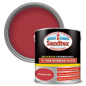 Sandtex Exterior 10 Year Gloss Paint Pillar Box Red - 2.5L
