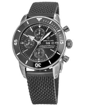 Breitling Superocean Heritage II Chronograph 44 Black Ceramic Rubber Strap Mens Watch A13313121B1S1 A13313121B1S1