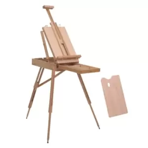 Homcom Tripod Art Easel Beech Wood Drawing Board Folding With Storage And Carry Handle
