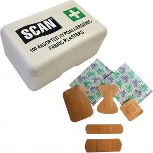 Scan Assorted Hydroscopic Fabric Plasters Pack of 100
