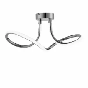 Nielsen Lentini Chrome LED Ceiling Light, 16W Chandelier Lamp Modern Curved Design