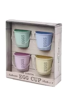 Set of 4 Egg Cup Pails Pastel Shades