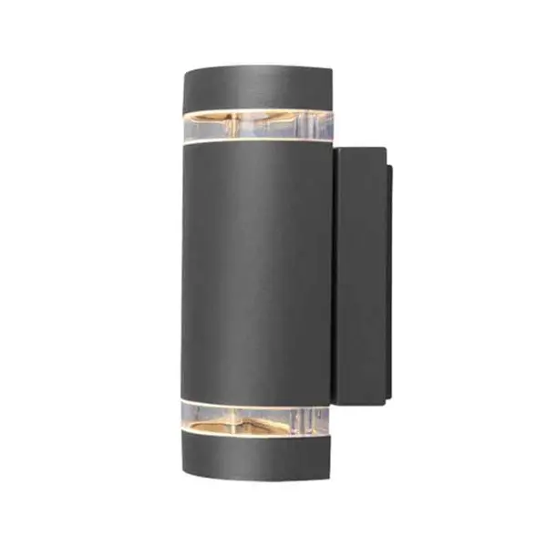 Lutec Lutec Focus Outdoor Up & Down Wall Light with Dusk to Dawn Sensor - Black