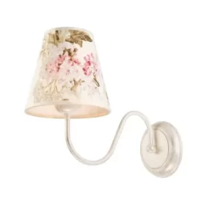 Aleksis Wall Lamp With Shade With Fabric Shade, White, 1x E27