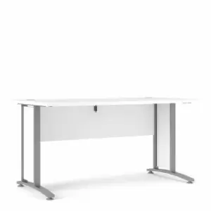 Prima Desk with Silver Legs 150cm, white