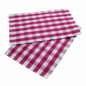 Homescapes - Pink Block Check Cotton Gingham Placemats, Set of 2