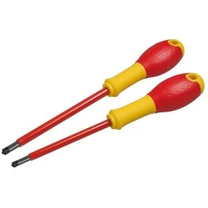 Stanley Tools FatMax VDE Insulated Borneo Pozi Scewdriver Set, 2 Piece
