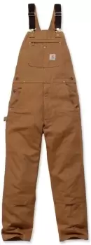 Carhartt Bib Overall, brown, Size 40, brown, Size 40