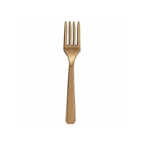 Gold Forks Plastic (Pack Of 20)
