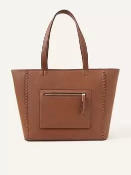 Accessorize Front Pocket Tote, Brown, Women