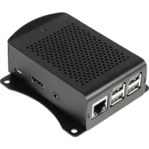 Joy-it rb-alucasep4+06 SBC housing Compatible with (development kits): Raspberry Pi Mounting brackets Black