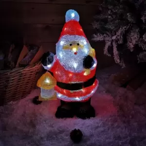 46cm (18") Acrylic Standing LED Light Up Santa / Father Christmas Decoration