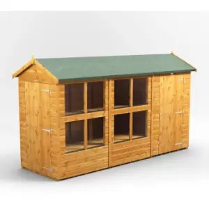 12x4 Power Apex Potting Shed Combi Building including 4ft Side Store