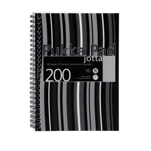 Pukka Pad A5 Jotta Pad Wirebound Polypropylene Cover 200 Pages 80gsm Black Stripe Pack 3