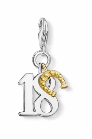 Ladies Thomas Sabo Sterling Silver Charm Club Lucky Number 18 Charm 0938-413-12