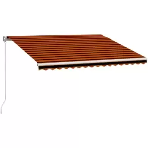 Vidaxl - Manual Retractable Awning 450x300cm Orange and Brown Multicolour