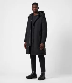 AllSaints Mens Elm Parka Coat, Black, Size: S