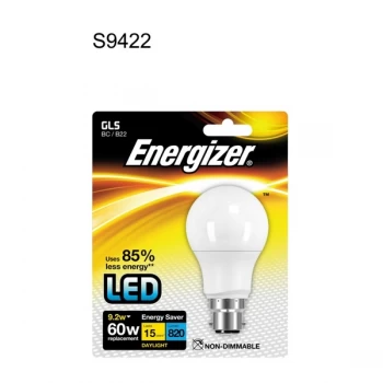 Energizer LED GLS 806lm B22 Daylight BC 9.2w