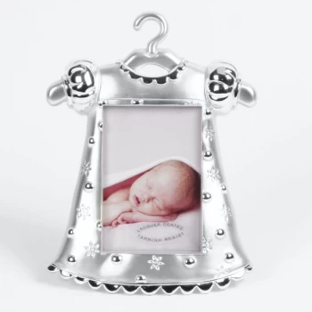 2" x 3" - Silver Plated Girl Dress Photo Frame