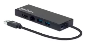 Manhattan USB-A Dock/Hub, Ports (x5): Ethernet, HDMI, USB-A (x2)...