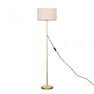 Charlie Gold Floor Lamp with Large Mink Reni Shade