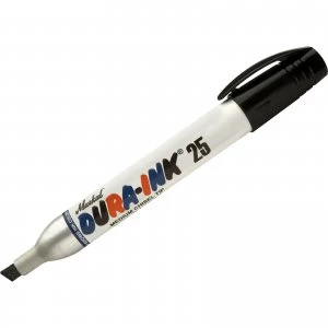 Markal Dura Ink 25 Medium Chisel Tip Permanet Marker Pen Black Pack of 2
