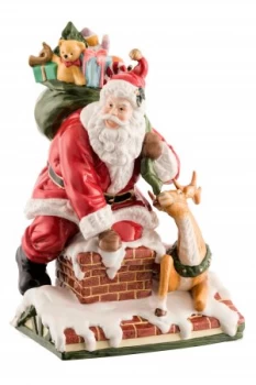 Aynsley Santa on Roof Ornament