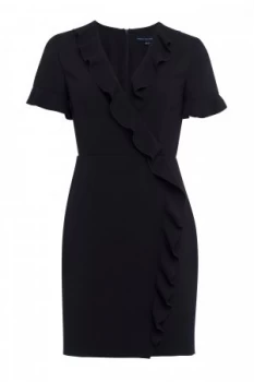 French Connection Alianor Stretch Fluted Front Dress Black
