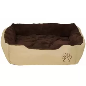 Tectake - Dog bed Foxi made of polyester - cat bed, luxury dog bed, pet bed - 90 x 70 x 18cm - brown/beige