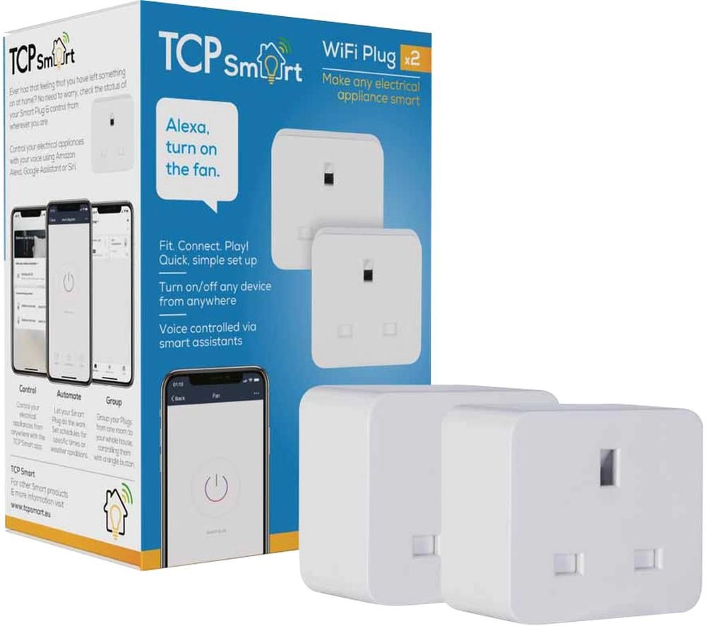 TCP Smart Plug White Twin Pack Plastic - wilko