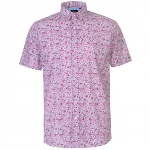 Pierre Cardin Ditsy Short Sleeve Shirt Mens - Pink