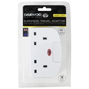 Daewoo UK to EU Travel Adaptor with 2 USB Ports