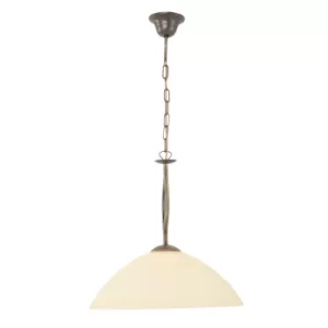 Capric Dome Pendant Ceiling Lights Bronze Brushed, Glass Ivory Alabaster White