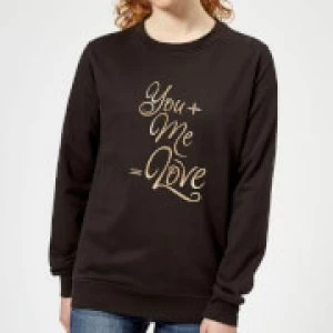 You + Me = Love Womens Sweatshirt - Black - 5XL