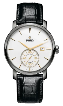 Rado DiaMaster Automatic Petite Seconde Mens watch - Water-resistant 5 bar (50 m), Plasma high-tech ceramic, light