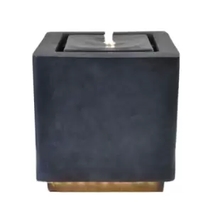 Ivyline Outdoor Elite LED Cube Water Feature - Granite