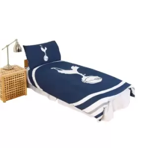 Tottenham Hotspur FC Official Pulse Design Reversible Duvet And Pillowcase Set (Double) (Navy/White)